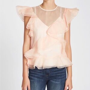 NWT sheer ruffle blouse